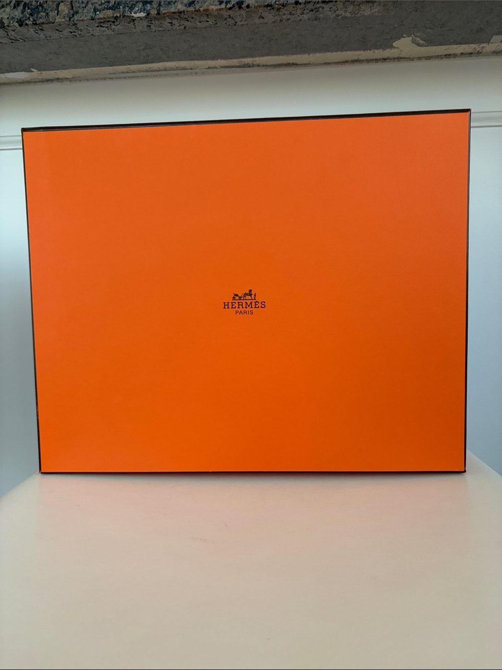 Hermès Orange Box with Black Logo Trim